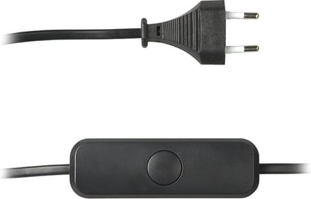 Lybardo - Snoerdimmer LED - Zwart - 3-75W - Elektronische Zekering - Met Drukknop