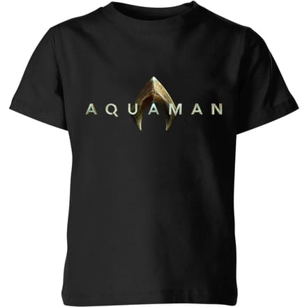 Aquaman Title kinder t-shirt - Zwart - 122/128 (7-8 jaar)