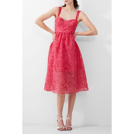 French Connection Embroidered Lace Strappy Dress Red Größe: 18 | Midikleider Outlet | Damen | Rot