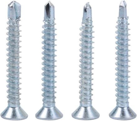 50 Stuks M4.2 Zelfborende Schroeven met Platte Kop - Zelftappende Schroeven Set voor Metaal en Hout