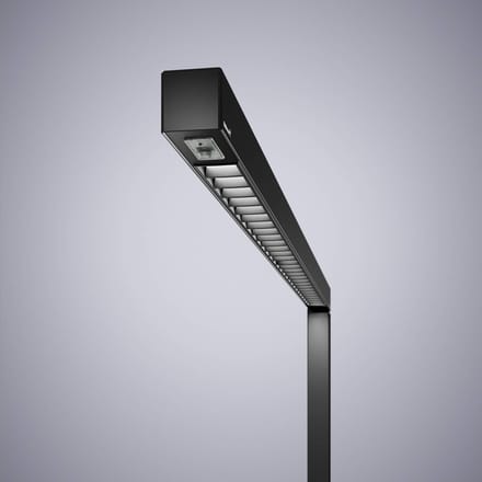 Waldmann LED vloerlamp Straight.single, zwart, 3000K, sensor, 205 cm