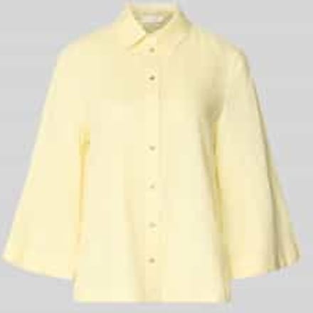 relaxed fit linnen blouse met 3/4-mouw