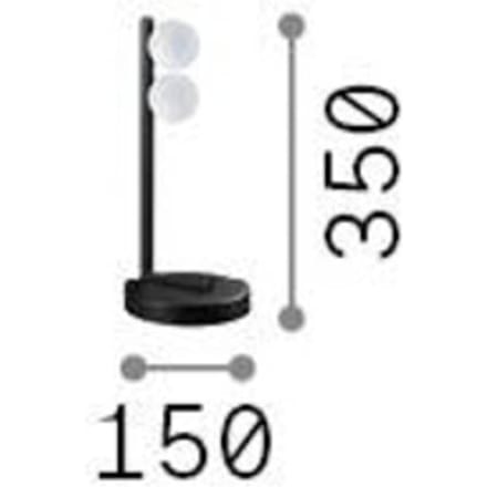 Ideal Lux LED tafellamp Ping Pong wit 2-lamps glas metaal