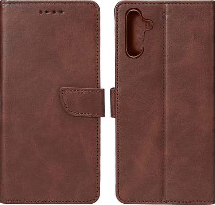 Rixus Bookcase For Samsung Galaxy A15 5G A156B Brown