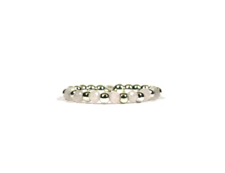 Heaven Eleven - 925 Zilver ring - creme - one size fits all