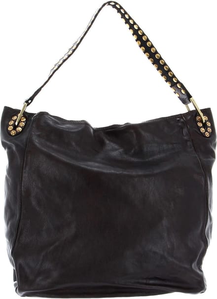 CAMPOMAGGI Leren Schoudertas Handtas Shoulder Bag Moro Bruine