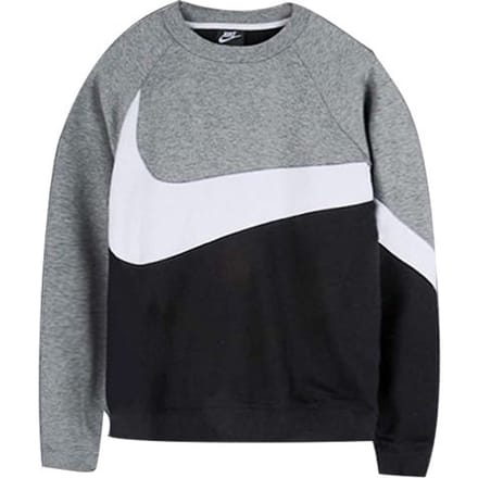 Nike Logo Print Long Sleeve Sweatshirt Heren Tops Grijs Zwart AR3089-011 S gray