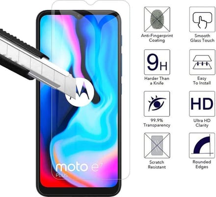 Screenprotector Glas - Tempered Glass Screen Protector Geschikt voor: Motorola Moto E7 Plus - 2x