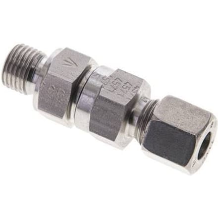 8L (M14x1.5) & G1/4'' Regeling-Uit RVS Terugslagklep Snijring Buitendraad 0.2-250 bar ISO 8434-1