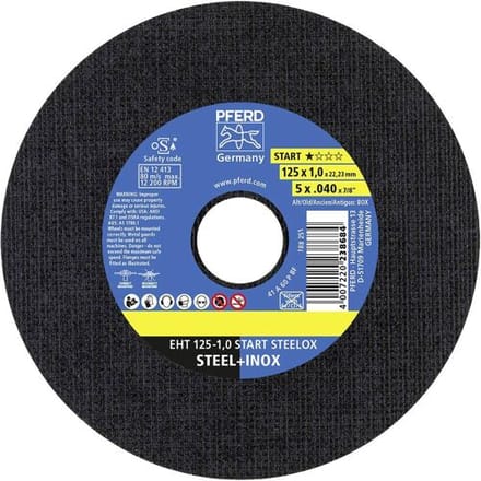 PFERD TOOLS EHT 125-1,0 START (10) 69121041 Doorslijpschijfset 125 mm 10 stuk(s) RVS, Staal