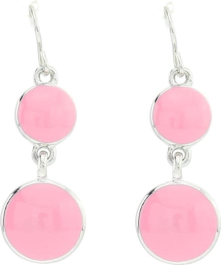 Behave – Oorhangers – Zilverkleurig met Roze Epoxy – 4 cm
