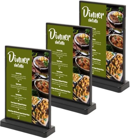 3 pack T Menukaarthouder A5 formaat staand Menuhouder acryl T standaard acryl kaarthouder | menustandaard A5 Folderstandaard Folderhouder