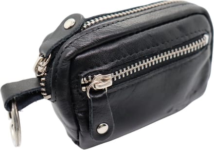 Safekeepers - Leren Sleuteletuis - Ijzeren Rits - Sleuteltasje - Zwart kroko