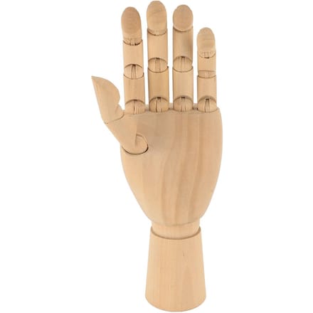 Hand Kunst Model Figuur Schima Hout Model Linkerhand voor Schetsen en Tekenen beige