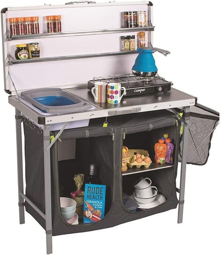 Draagbare Multifunctionele Campingkeuken met Spoelbak en Opbergruimte