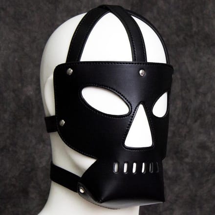 Banoch - Skull Black Mask - zwart masker pu leer - bondage