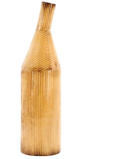 HomeBound by KY | Metalen vaas Contemp mustard | bloemenvaas