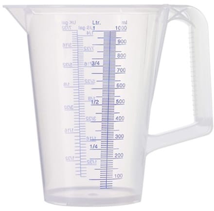 PRESSOL maatbeker 1l blauw bedrukte schaal PP 7082