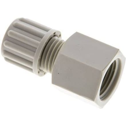 8x6mm & G3/8'' PP Rechte Knelfitting Binnendraad 10bar