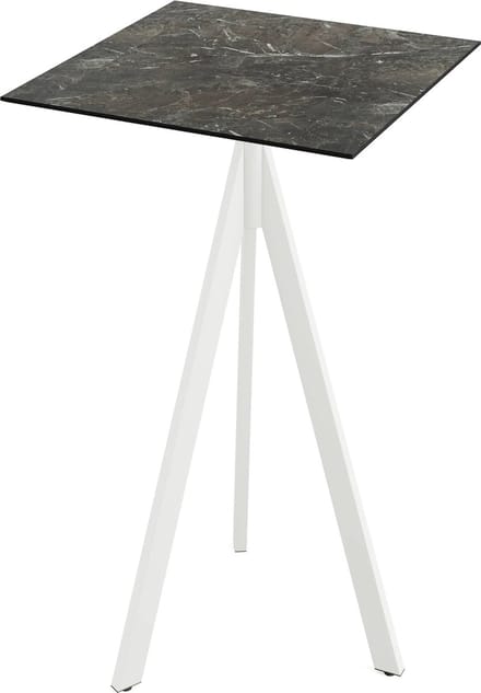 Essentials Infinity Tripod Statafel Wit Frame + Galaxy Marble HPL 70x70 cm - 140051577 - Horeca & Professioneel