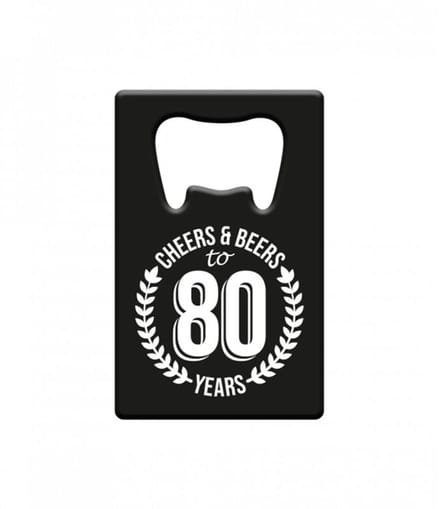 Paperdreams - Metal beer opener - 80 jaar