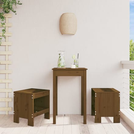 vidaXL - Barkrukken - 2 - st - 40x36x45 - cm - massief - grenenhout - honingbruin