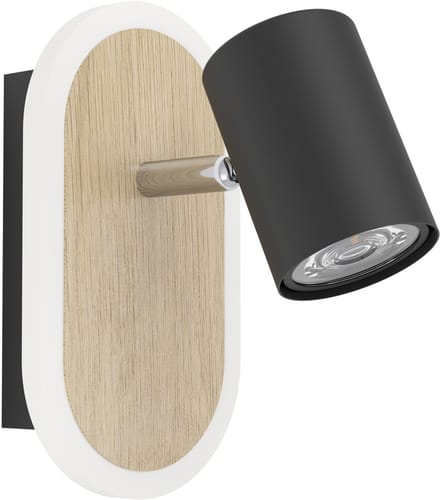 EGLO Rimbocchi Spot - LED - 18 cm - Zwart|Bruin - Dimbaar - Lichtscenario's