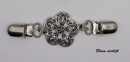 Frutsels by Es -Vestsluiting - Vestclip - Sjaalspeld - Vestklem - Bloem - sierlijk - Zilverkleurig