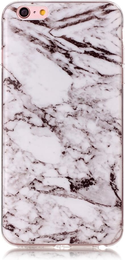 Peachy Marmer hoesje cover case geschikt voor iPhone 6 Plus 6s Plus silicone - Marble - Wit
