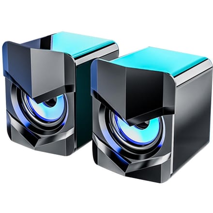 SADA D-158 Mini ordinateur de bureau haut-parleur Super basse caisson de basses 3.5mm lecteur de musique filaire Soundbox USB noir