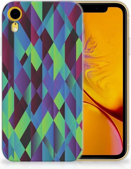 Apple iPhone Xr TPU Hoesje Abstract Green Blue