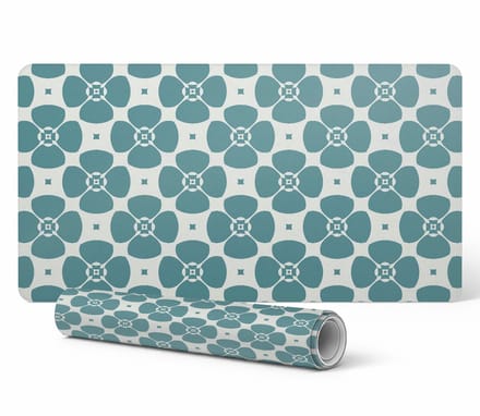 Antislip bureauonderlegger met retro bloemenprint 90x45 cm