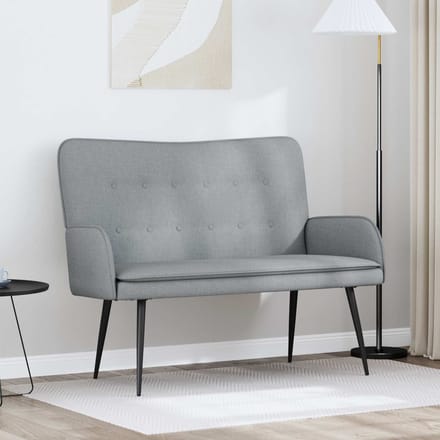 vidaXL - 2-Zits - Sofa - Lichtgrijs - 115 - x - 61 - x - 87 - cm - Stof