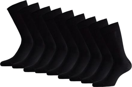 Apollo - Basic Effen Sokken 10-Pack - Sneaker Sokken - 36/41 - Uniseks - Mannen - Vrouwen - Zwart