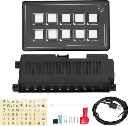 Bedieningsschakelpaneel - Schakelpaneel Touchscreen - Bediening Camperboot - IP67 Waterdicht - 10P - Zwart