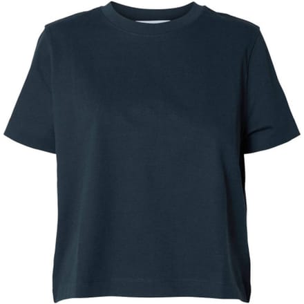 boxy fit T-shirt van katoen- en viscosemix model 'ESSENTIAL'