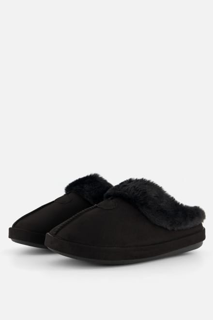 Ziengs Pantoffels zwart Textiel