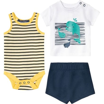 LUPILU Baby zomerkleding (Wit/geel/donkerblauw, 62-68)