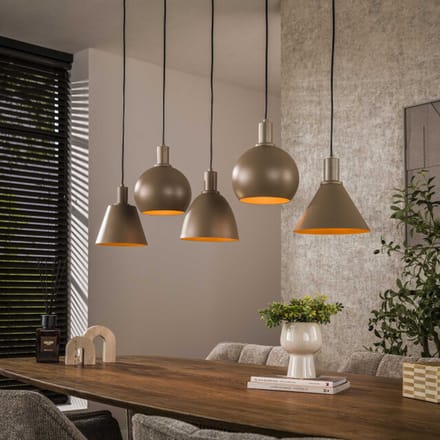 Hoyz Collection - Hanglamp Metallo Mix 5-lichts - Beige