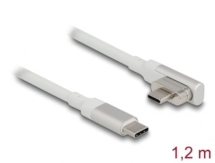 Delock Magnetic Thunderbolt™ 3 USB-C™ Cable 4K 60 Hz male to male angled 1.20 m