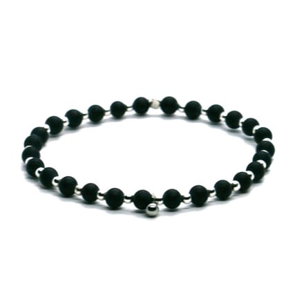 Heaven Eleven - dames - armband - sterling - zilver - 925 - ZWART - 4mm