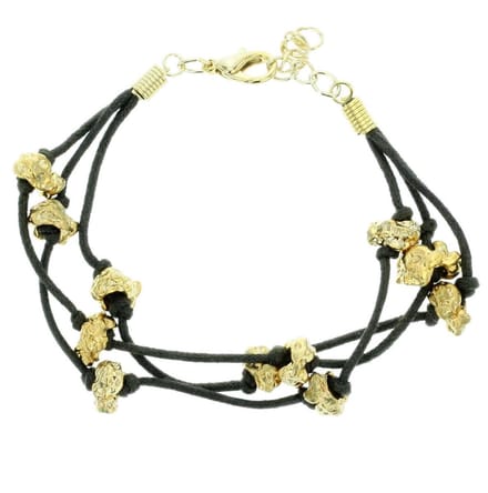 Behave - Armband zwart met goudkleur accenten - chique boho stijl