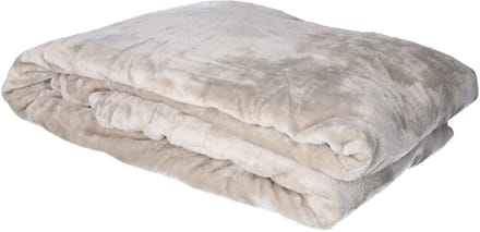 Atmosphera fleece deken/fleeceplaid - grijs - 180 x 230 cm - polyester - Molton Bankdeken