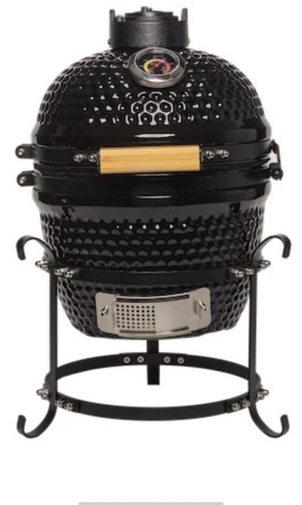 Patton Kamado Keramische Houtskoolbarbecue Inclusief Heatdeflector - Mini - Zwart