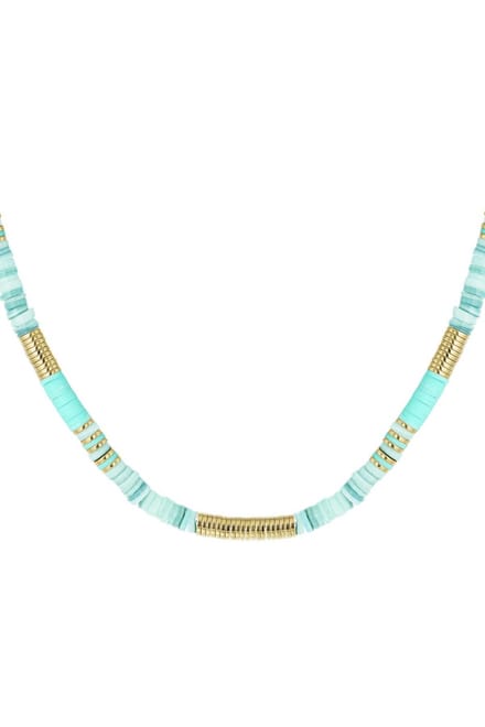 Ketting verschillende kralen Groen polymer clay
