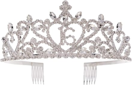Tiara voor 16e Verjaardag - Zilveren Verjaardagsaccessoire