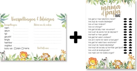 Bundelvoordeel: Babyshower spelletjes & Babyshower invulkaarten - 20 stuks - A6 formaat