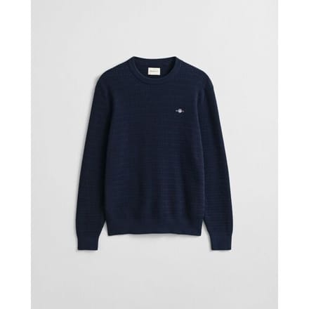 Gant Trui Mini Cable Crew Neck Avond Blauw / male
