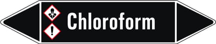 Chloroform leidingmarkering op vel, zwart 75 x 17 mm - 8 per vel