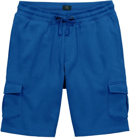 JP 1880 - Heren - Sweat-cargobermuda elastische tailleband cargozakken - Kobaltblauw - Maat XL